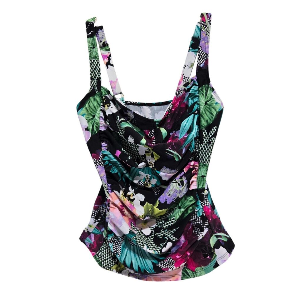 Hapari Halter Tankini Women‎ Melbourne Tankini Top Sz M 8-10 Scoop Tropical READ
